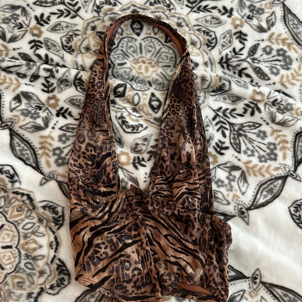 Animal Print Halter Top